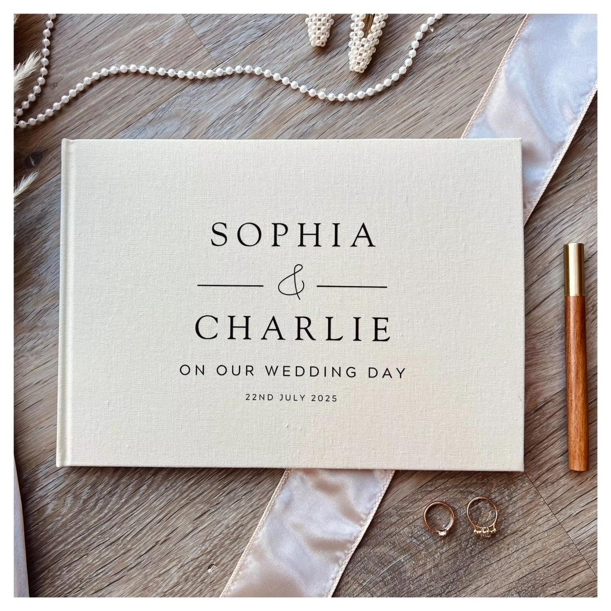 Libro Firmas Boda Libro de visitas Boda con Funda Lino