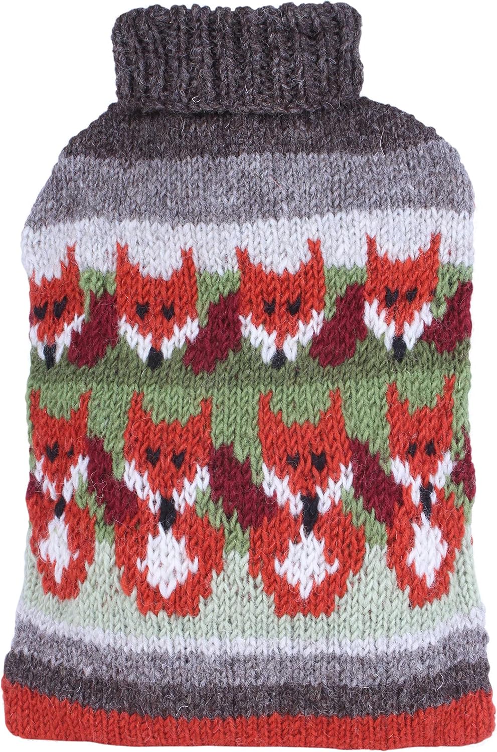 Pachamama Handknitted 100% Wool Hot Water Bottle Cover and 2 Litre Hot Water Bottle
