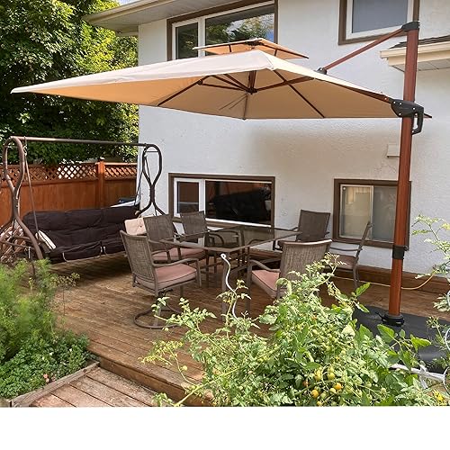 PURPLE LEAF Parasol De Jardin Extérieur XXL, Parasol Déporté 2,7