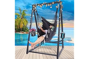 Hammock Chair Swing with Stand for Indoor Outdoor Relaxation