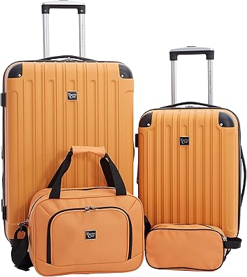 Travelers Club Midtown Hardside 4-Piece Luggage Travel Set, Butterscotch
