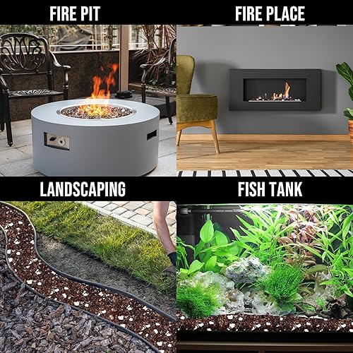 Miniatura 6 de Skyflame 4.53 kg de vidrio resistente al fuego, de 1.27 cm, de brillo intenso para paisajismo de chimenea, lugar para fogatas, Reflectante de cobre.