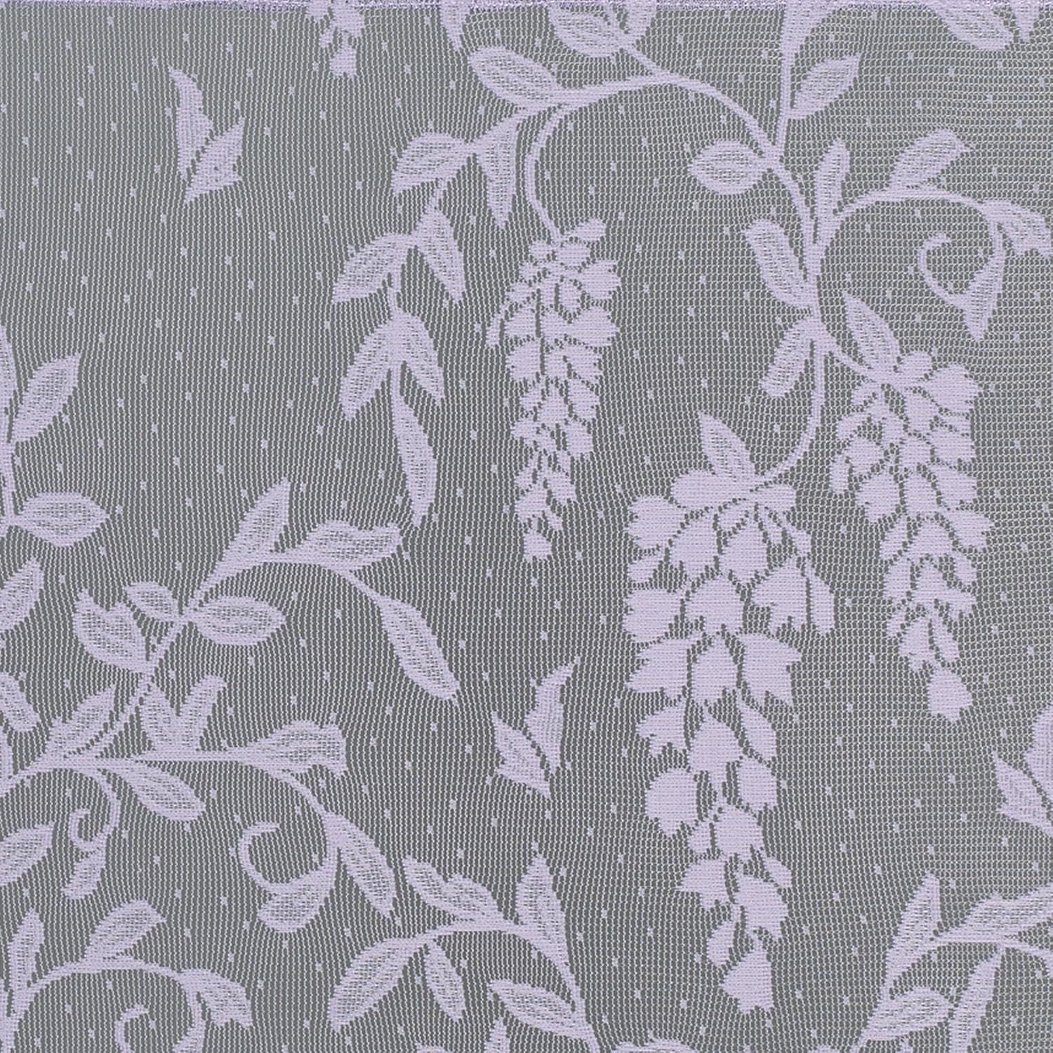 Luxury Sheer Polyester Wisteria Arbor Floral Lace Window Treatment | 2 Piece Set 38L Swag Pair and Balloon Shade | Classic Timeless | Flower | Purple | Rod Pocket | Machine washable | Light Filtering
