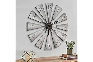 Metal Windmill Wall Clock Modern Farmhouse Industrial Farmhouse DIY Wall Decor