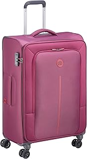 DELSEY PARIS Caracas Polyester 78 cm 4 Double Wheels Plum Soft Suitcase Price In India