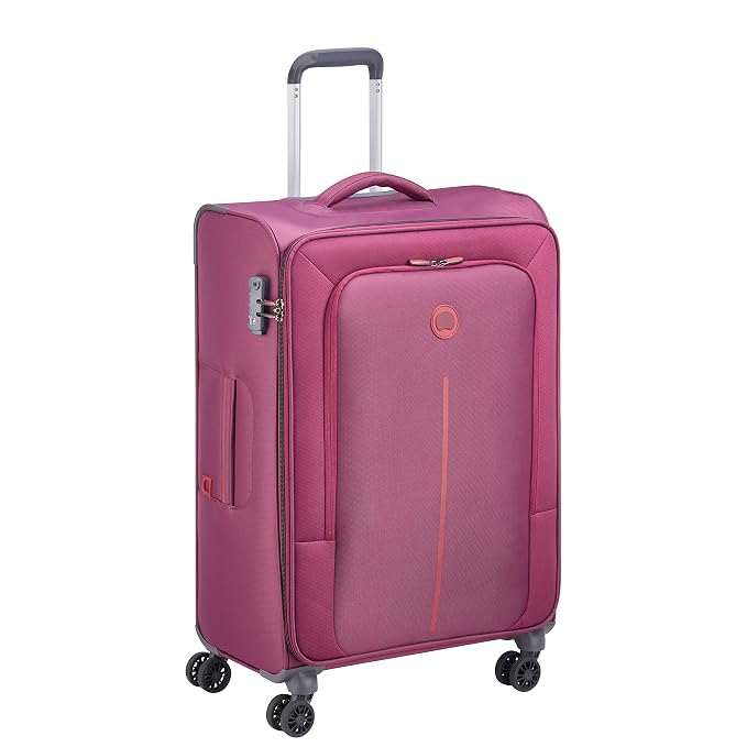 DELSEY PARIS Caracas Polyester 78 cm 4 Double Wheels Plum Soft Suitcase