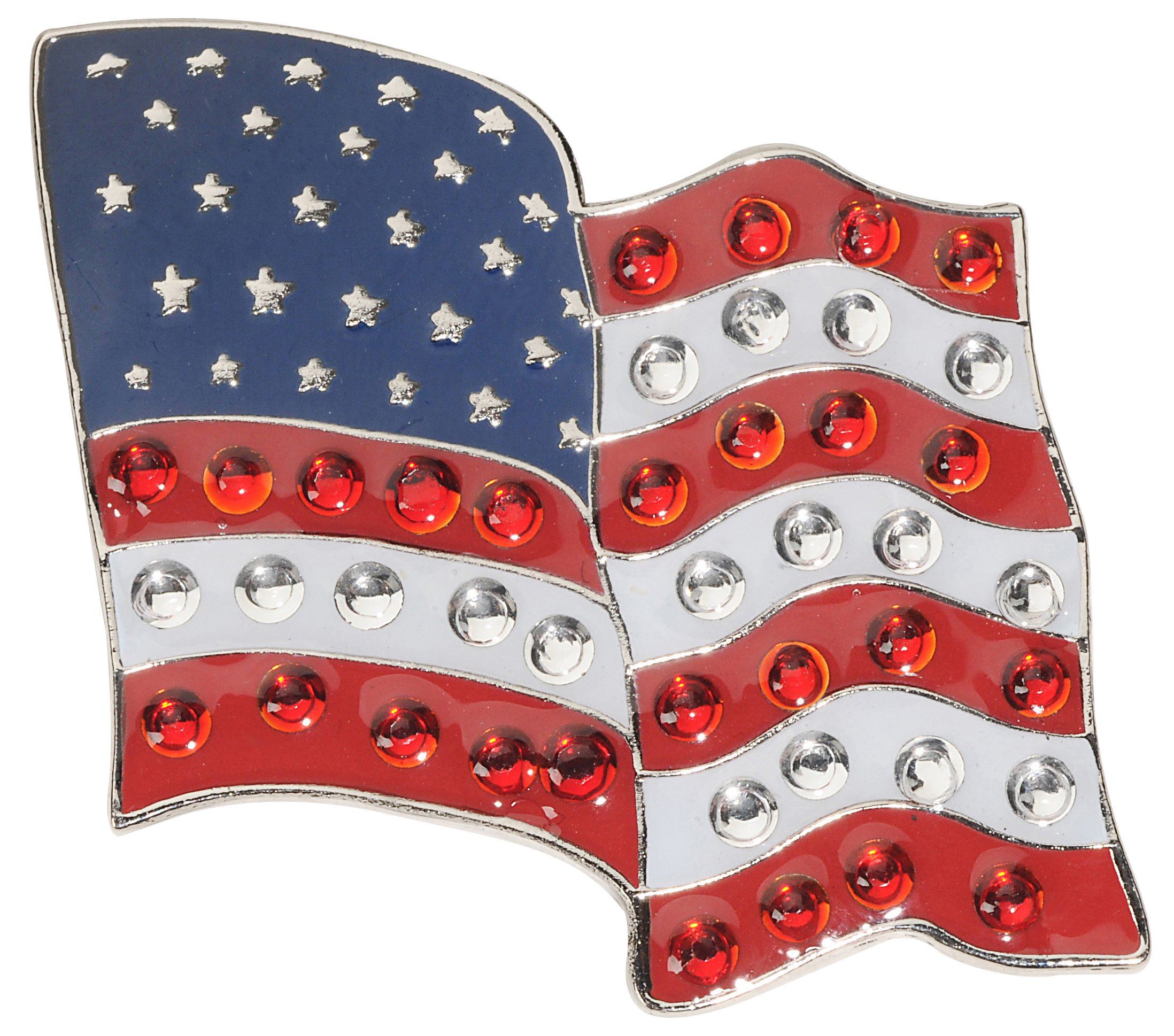 NAVIKANavika Flying US Flag Swarovski Crystal Ball Marker with Hat Clip