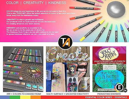 Miniatura 8 de TOOLI-ART Juego de marcadores de pintura acrílica en blanco y negro para pintura de roca, lienzo, tazas, metal, pintura de vidrio, tela, madera,