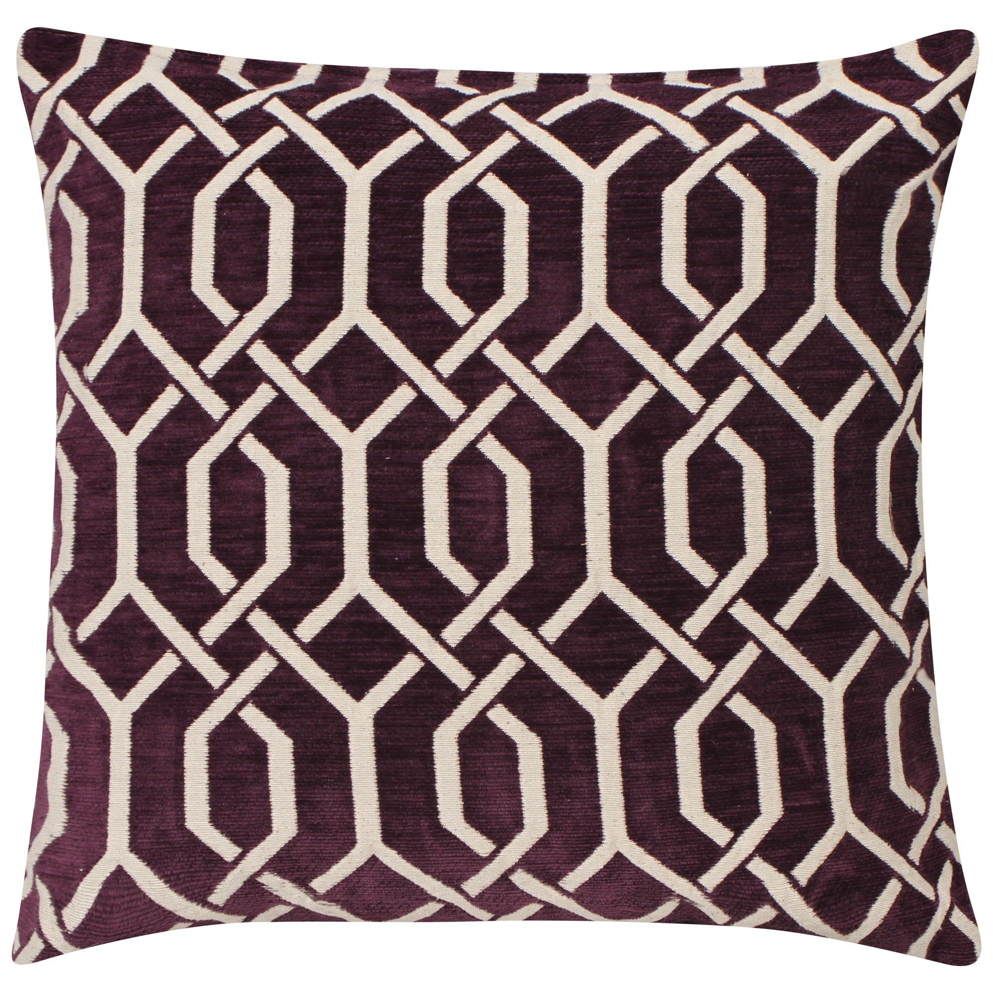 Lancashire Textiles Burgundy Contemporary Chenille Moroccan Style Valencia 45Cm X 45Cm Cushion - Plum Cover Only