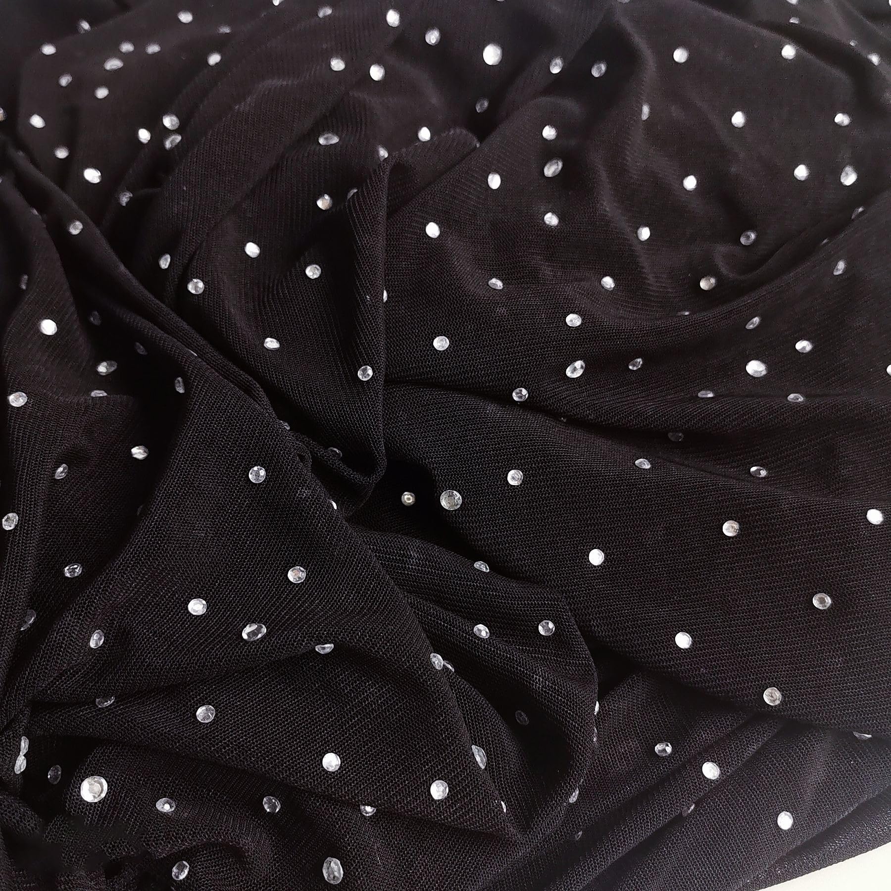 Tela de tul de 3 yardas con diamantes de imitación, 150 cm de ancho, cinta de tul negra, tela decorativa para manualidades, costura, manualidades, cortinas, vestidos, vestidos, decoración
