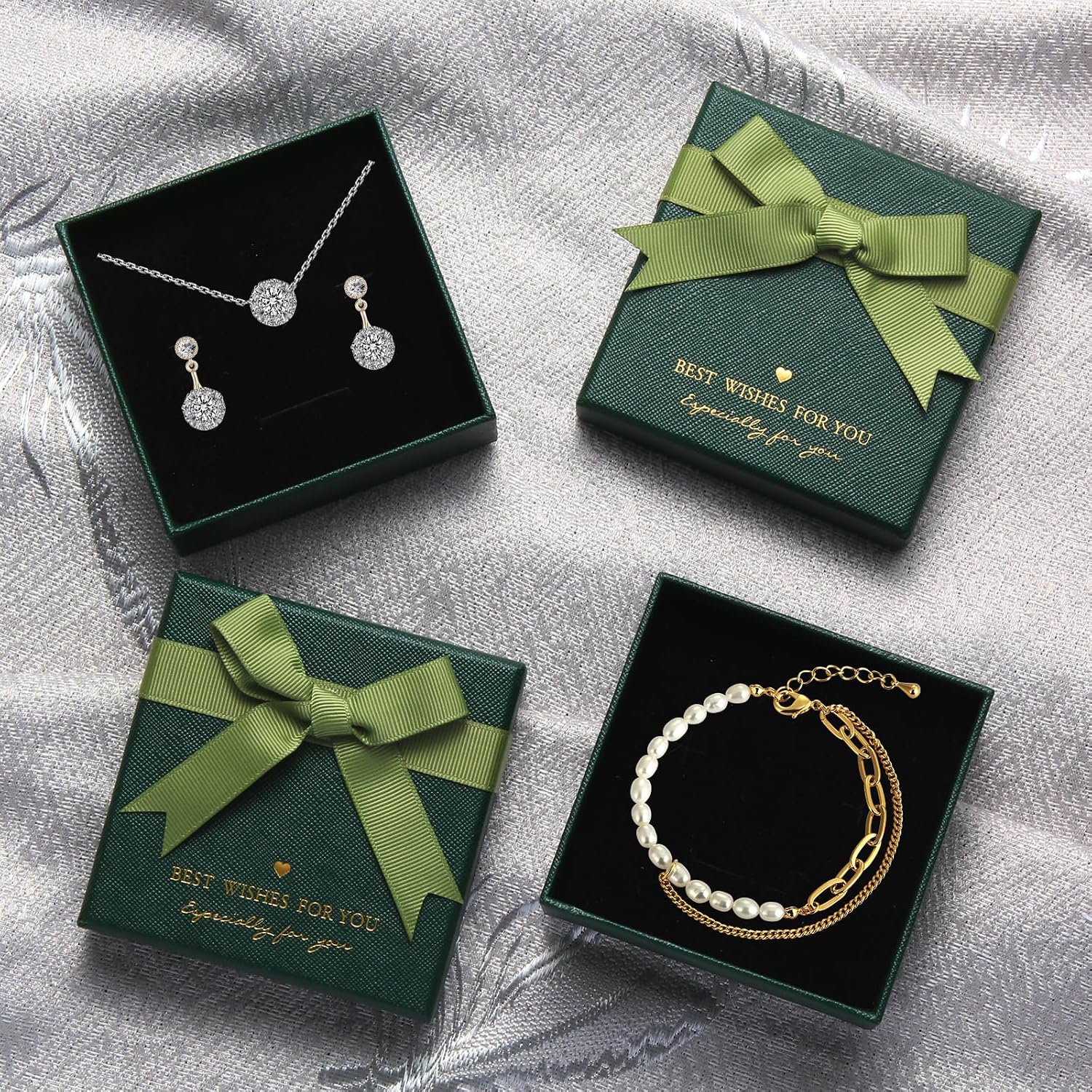 Small Cardboard Gift Jewelry Boxes for Necklace, Earring, Ring, Pendant, Bracelet, Anklet, Jewelry Holder，Christmas Gift Box (deep red)