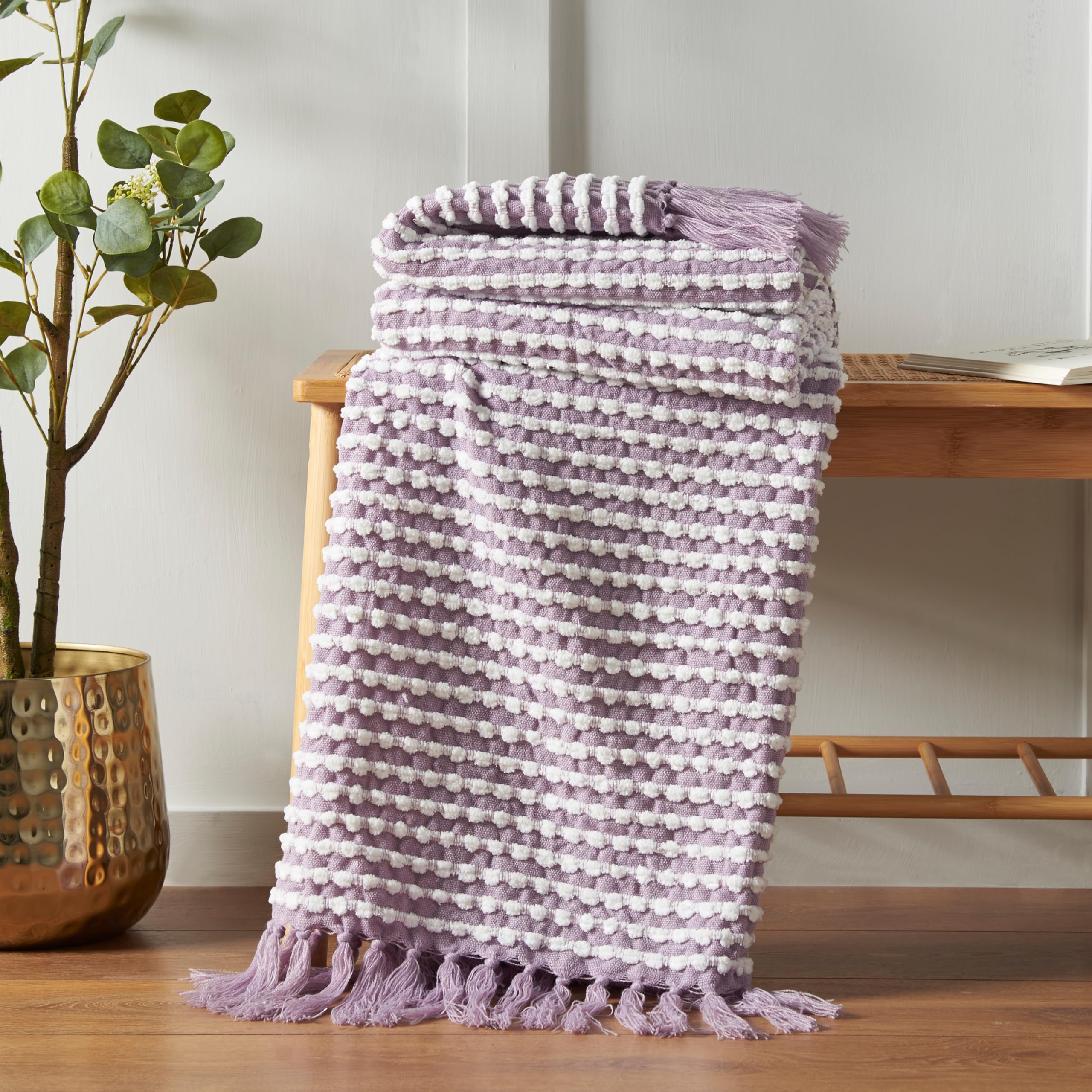 Couverture lilas Catherine Lansfield jeté de canapé et lit 125x150cm