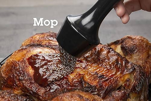 Miniatura 4 de Camerons Inyector de barbacoa 3 en 1 - Mopa para rociar – El juego incluye cepillo para untar cadena de barbacoa y jeringa de carne para asar y