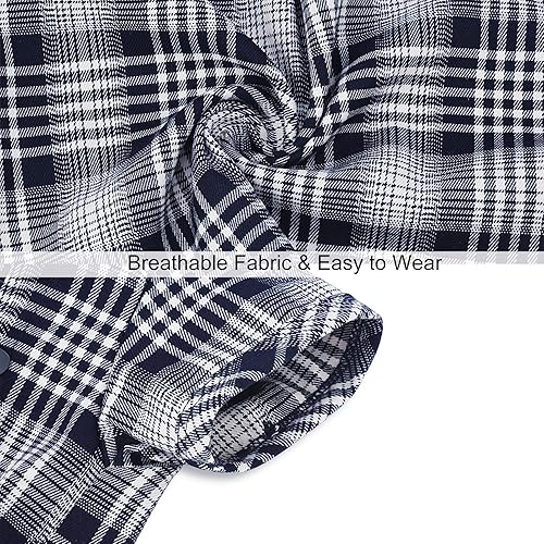 Miniatura 4 de Camisa de perro a cuadros para perros pequeños, gatos, cachorros, niños y niñas, ropa suave para mascotas, camiseta transpirable para gatos, ropa