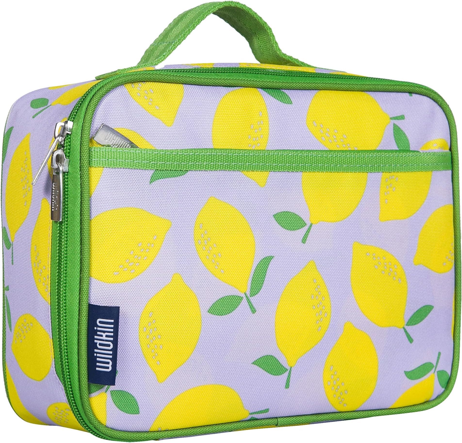 Wildkin Kids Insulated Lunch Box – Durable and Reusable for School & Travel - Lilac Lemonade