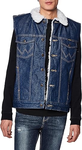 Miniatura 4 de Wrangler Chaleco de mezclilla con forro Sherpa para hombre