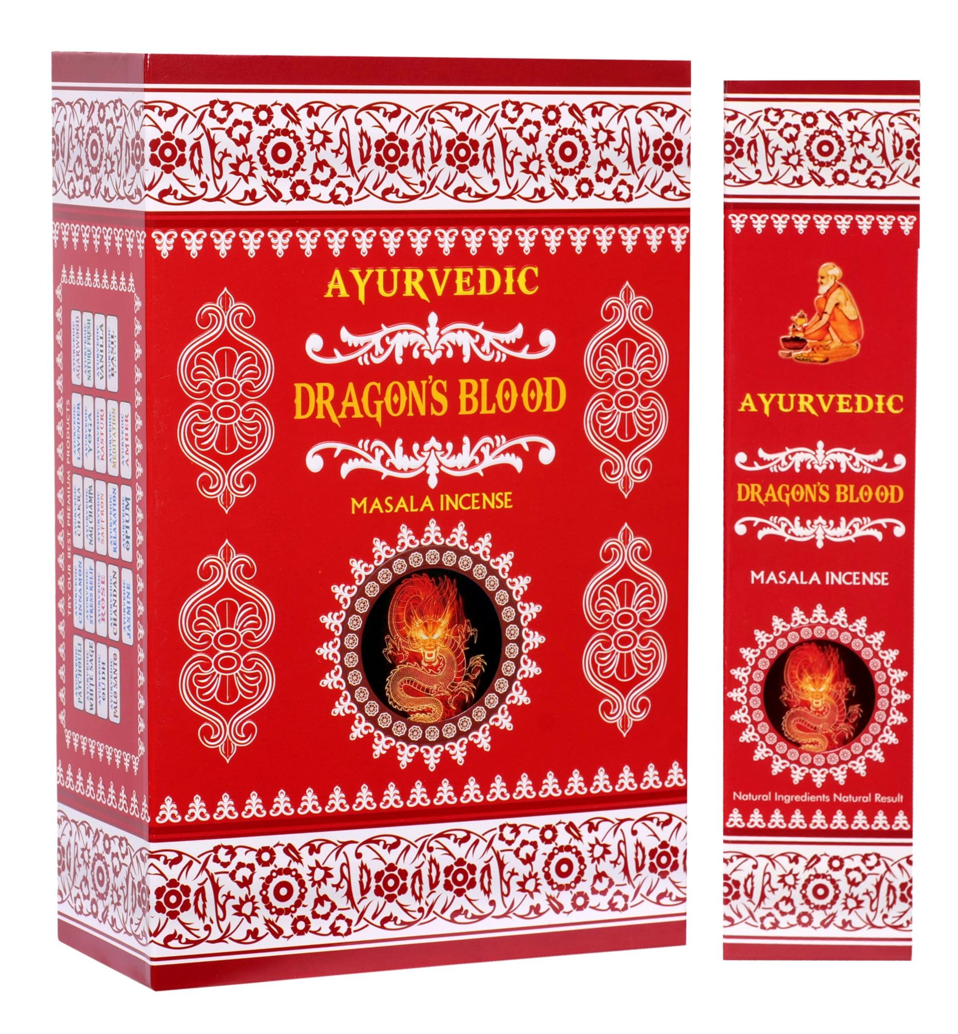 Ayurvedic Bastoncini di incenso Masala Palo Santo (legno sacro) / Agarbatti (12 confezioni x 15 bastoncini ciascuno