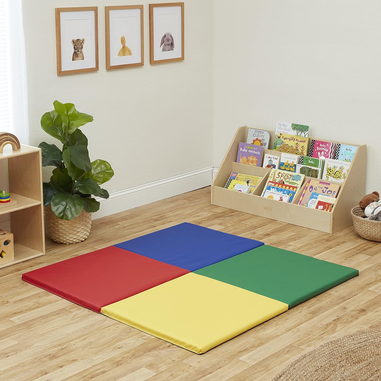 ECR4Kids SoftZone Quad Fold-N-Go Activity Mat, Folding Playmat, Contemporary