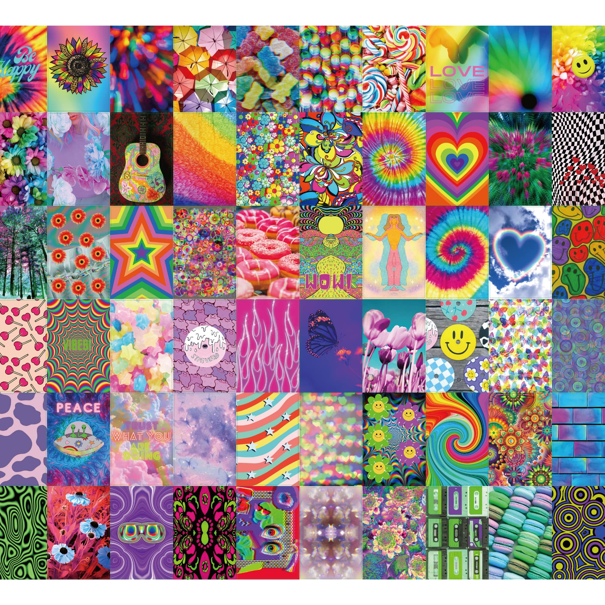 WAIZHIUA 50 Pezzi Set Di Collage Da Parete Botanico - Wall Kit Estetici - Poster Vintage Aesthetic Room Decor - Stampe Per Camera Da Letto Ragazzo