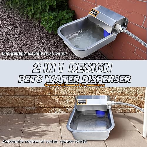 Miniatura 3 de Dispensador automático de agua para perros de acero inoxidable 304  Alimentador para mascotas de alto volumen de 101 oz3L  Llenado automático,