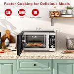 Galanz Four à micro-ondes ExpressWave avec technologie d'onduleur breveté, réchauffage des capteurs, 10 Niveaux d'alimentation variables, Knob de cuisson express, 1100W 1.6 Acier inoxydable Cu Ft GEWWD16S1SV11