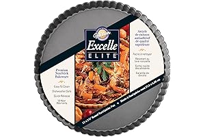 Wilton Excelle Elite Non-Stick Fruit Tart Pan and Quiche Pan with Removable Bottom