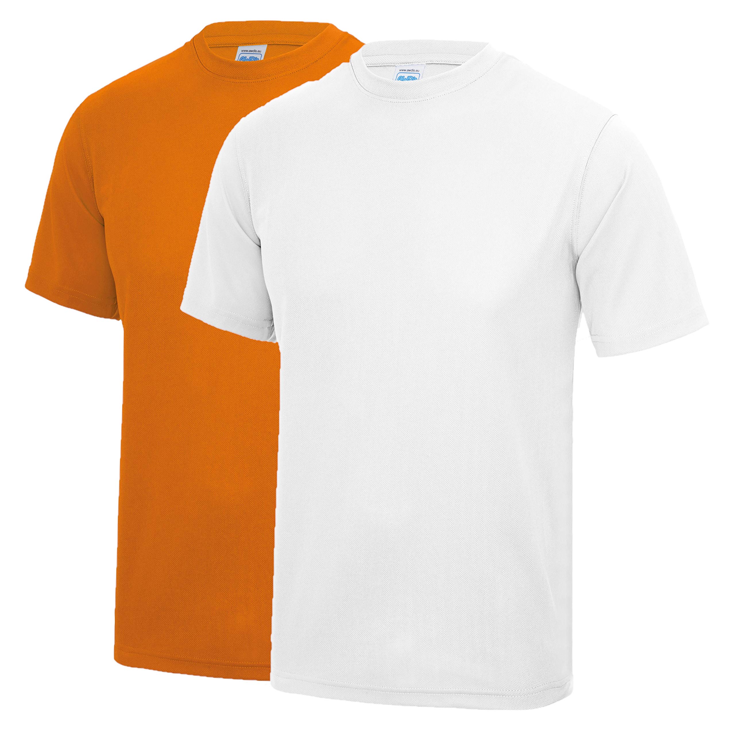 AWDis Just Cool JC001 Cool T 2 Pack - Orange Crush/Arctic White - 3X-Large