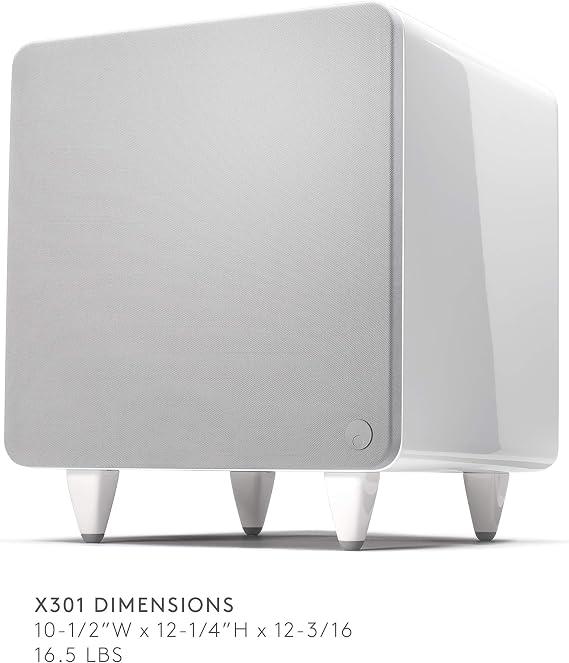Cambridge Audio Minx X301-300 Watt Active Subwoofer Featuring Auxiliary Bass Driver y Adjustable Sound - White