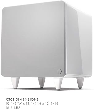 Cambridge Audio Minx X301-300 Watt Active Subwoofer Featuring Auxiliary Bass Driver y Adjustable Sound - White