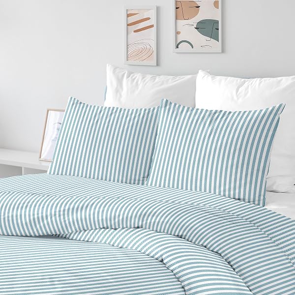 Ruggeri - Duvet Cover Set - 100% High Quality Cotton Soft and Breathable | 2 Pillowcases + 1 Duvet Cover | Everyday Collection (Tweed, Double) - 4