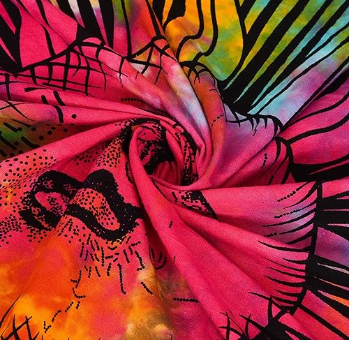 Miniatura 4 de ANJANIYA Tapiz de mandala de teñido anudado, celestial, sol, luna, estrella, planeta, bohemio, tarot, tapiz bohemio para colgar en la pared para