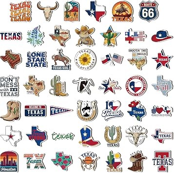48Pcs Texas Fridge Magnets Gift Souvenir, Magnetic Sticker Decor for Home