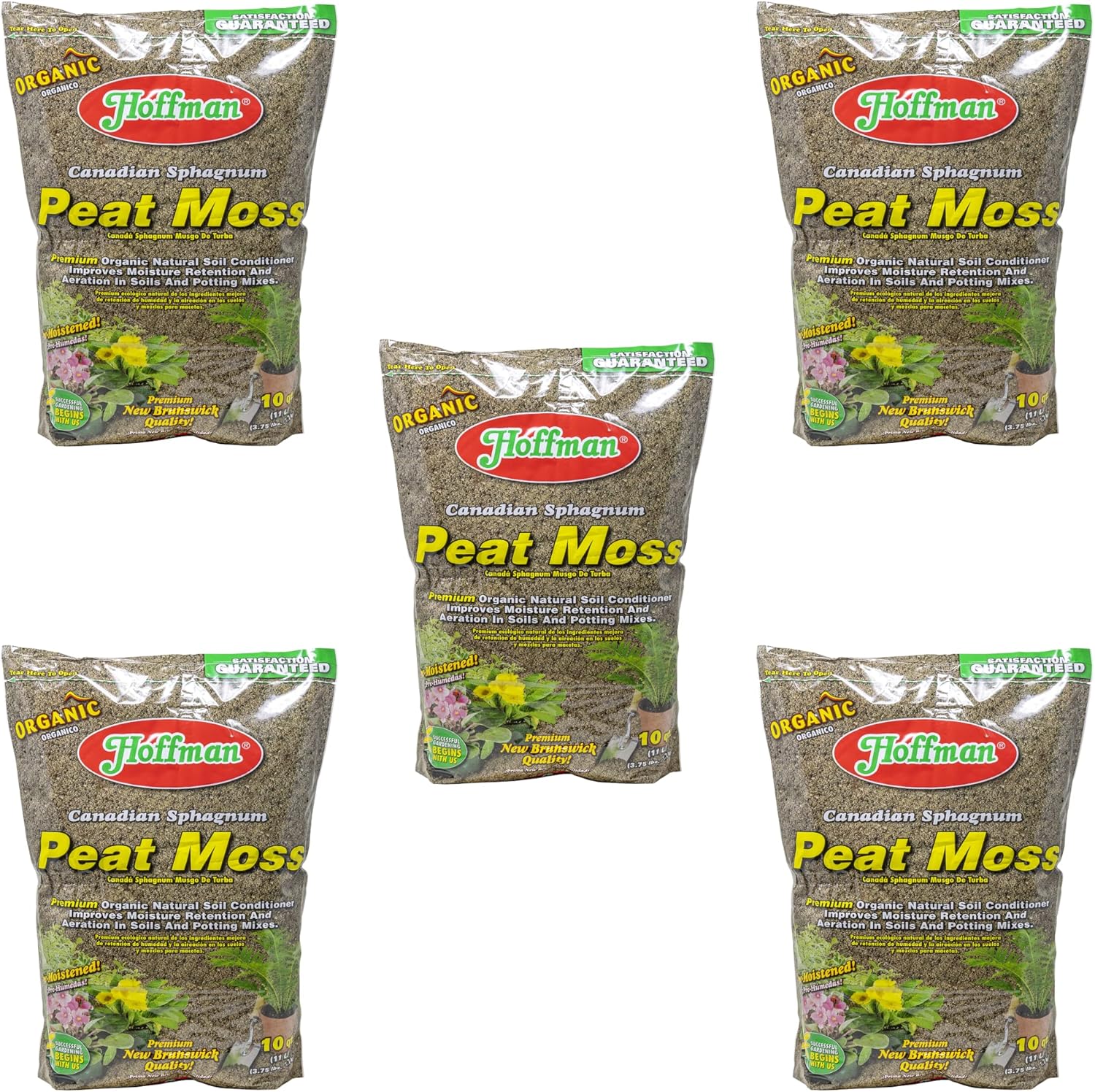 Hoffman Canadian Sphagnum Peat Moss Soil Conditioner to Improve Moisture Retention and Aeration, 10qt Bag, Pack of 2