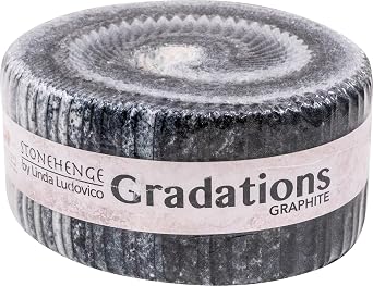 Linda Ludovico Stonehenge Gradations II Graphite Strips 40 2.5-inch Strips Jelly Roll Northcott, Assorted, SGRAD40-99