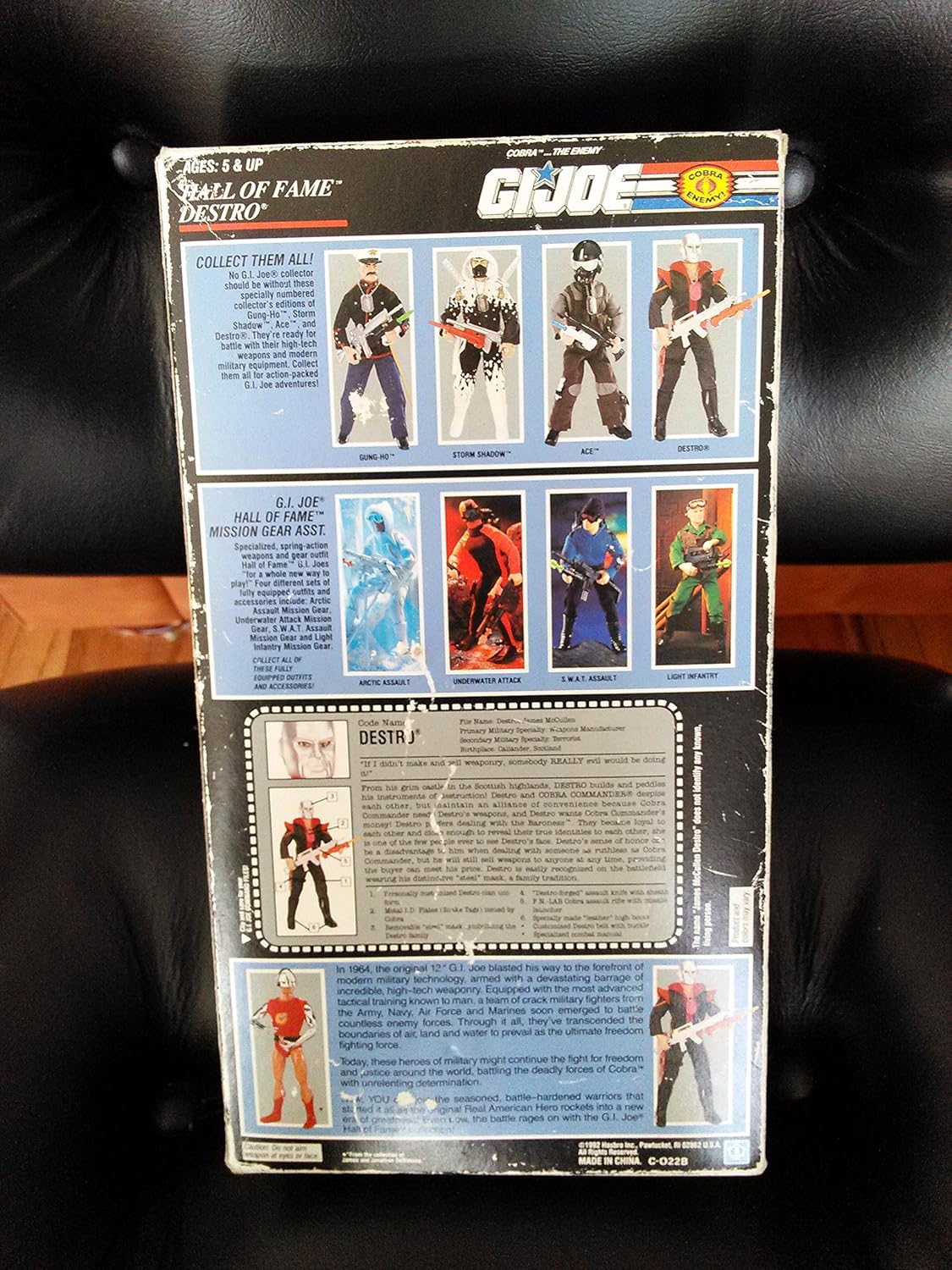 GI Joe Hall of Fame Cobra DESTRO 12" Action Figure (1992 Hasbro)