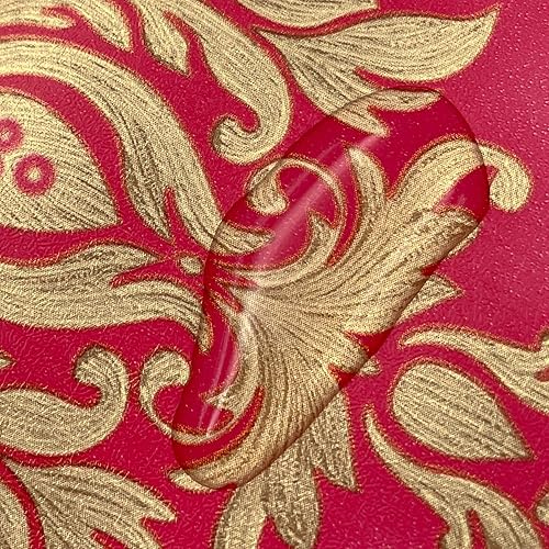 Miniatura 2 de SimpleLife4U Floral Furniture Paper Self-Adhesive Red Damask Shelf Liner DIY Storage Unit 17.8 Inch By 9.8 Feet