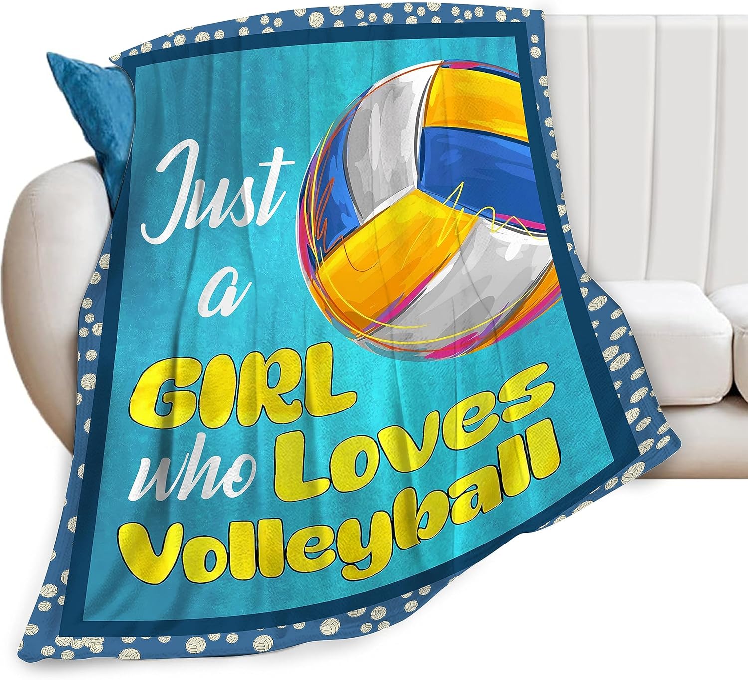 Just A Girl Who Loves Volleyball Blanket Soft Warm Cozy