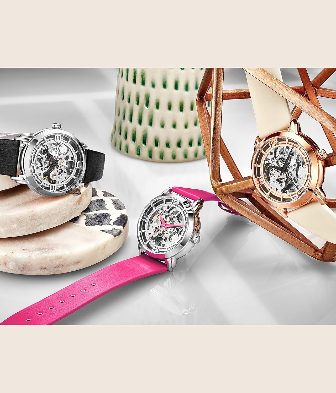 Stuhrling Orologi originali per le donne Orologio automatico - Orologio scheletro a carica automatica da donna Orologio da polso meccanico per donna Collezione di orologi da donna Stuhrling Orologi originali per le donne Orologio automatico - Orologio scheletro a carica automatica da donna Orologio da polso meccanico per donna Collezione di orologi da donna