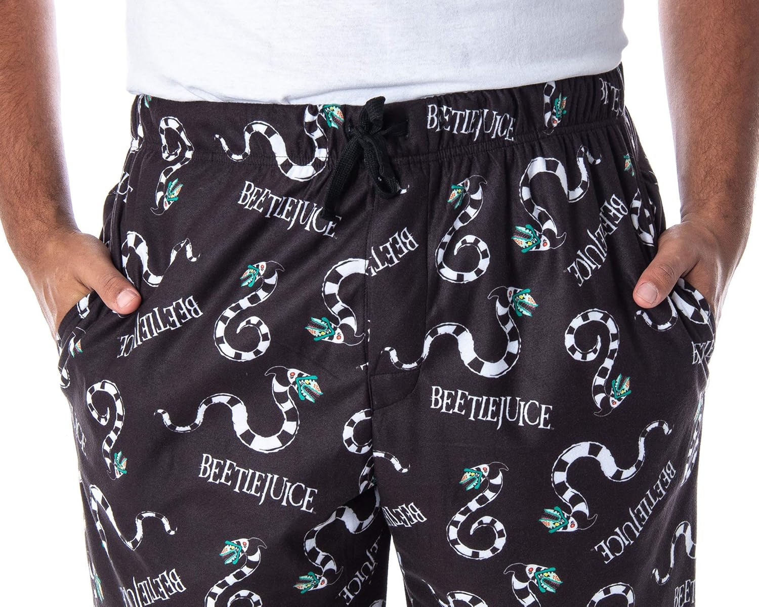 INTIMO Beetlejuice Men's Allover Sandworm Pattern Lounge Sleep Pajama Pants - Image 3