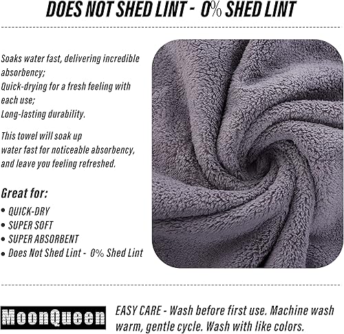 Miniatura 5 de MOONQUEEN Paquete de 18 toallas de mano de alta calidad, secado rápido, toallas de microfibra de terciopelo coral altamente absorbentes, multiusos,