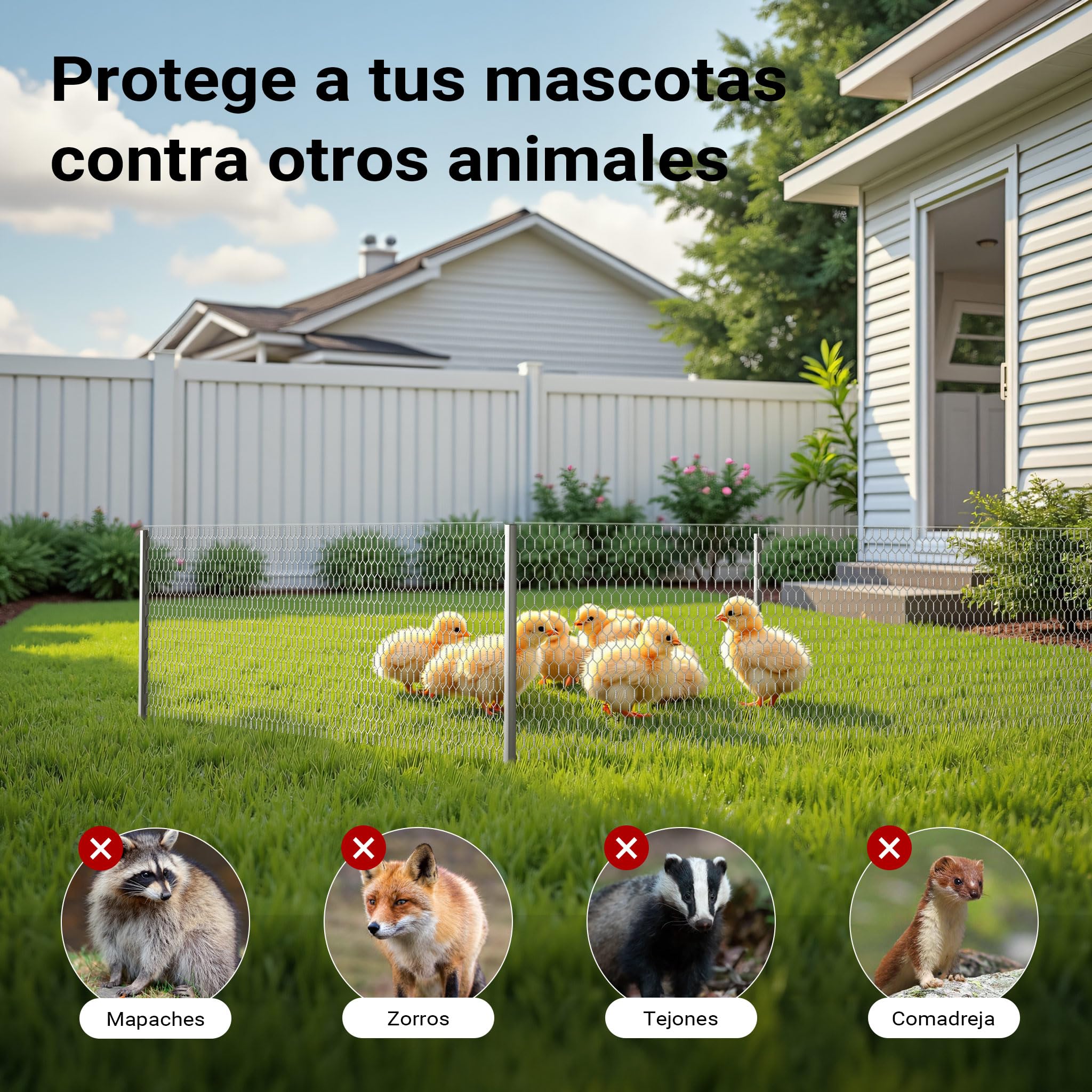 Wiltec Malla metálica de acero galvanizado para pajarera malla hexagonal 13 mm altura 1 x longitud 25 m alambre Ø 0,6 malla para conejos y gallinas cercado de animales terrazas y jardines