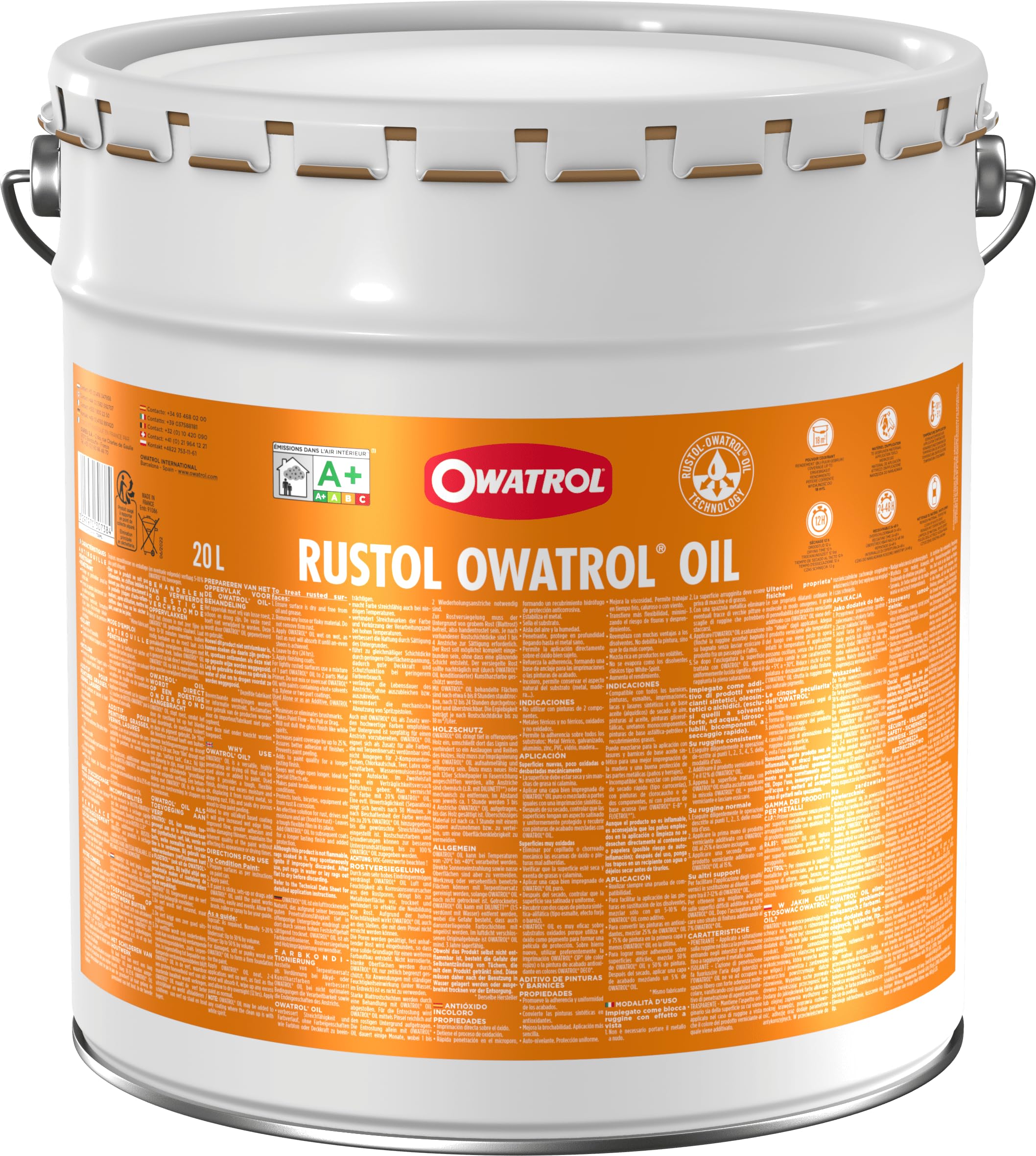 OWATROL-RUSTOL® - Antirouille Incolore Pénétrant Multi-Surfaces - 20 L