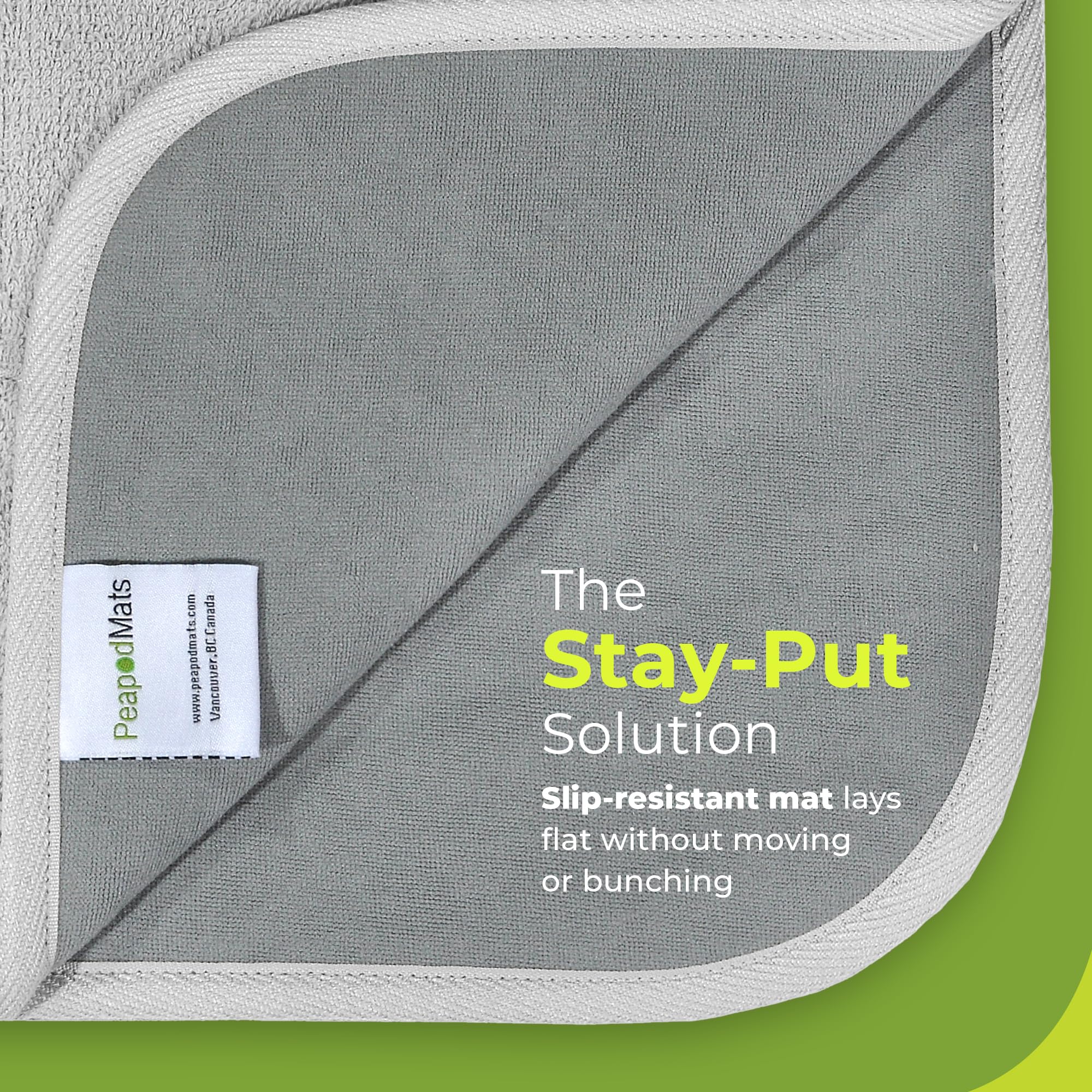 Tapete Impermeable PeapodMats para la incontinencia y la Enuresis - Protector Reutilizable. Colocación Segura y Transpirable. Lavable. Protector de colchón ecológico de 3x3