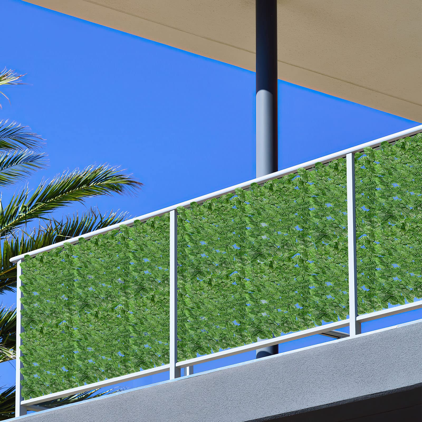 Sonnewelt Künstliche Efeu Hecke Sichtschutz,Efeu Sichtschutz 100 * 300cm,Sichtschutzzaun, Rolle,Efeublätter eignet Sich perfekt für Terrassenbereiche im Freien