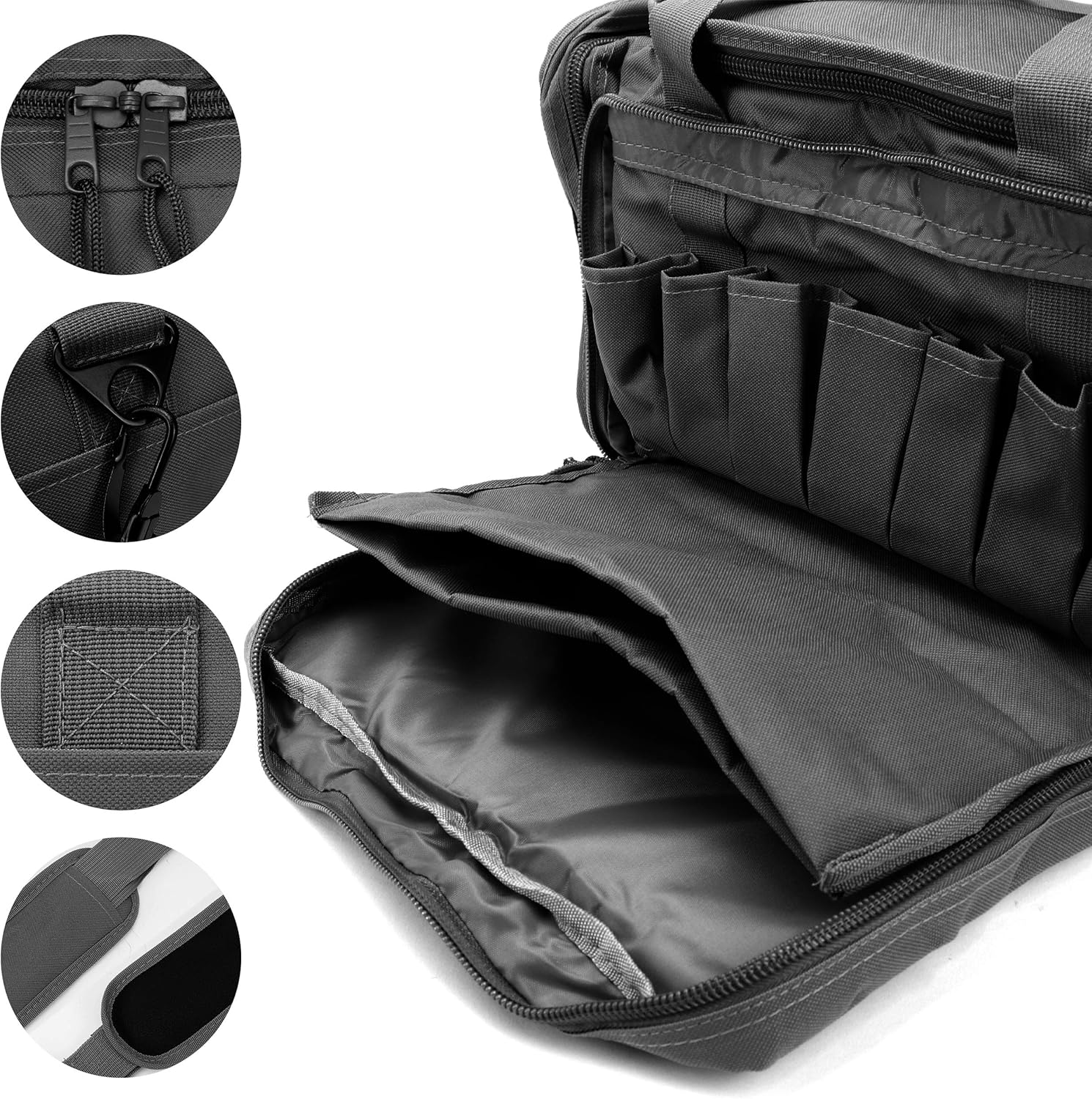 OSAGE RIVER Tactical Range Bag with Removable Pistol Pouches, Gun Range Duffle Bag for Ammo, Shooting, Hunting, or Traveling
