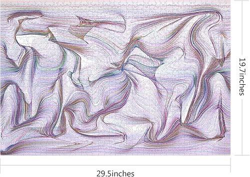 Miniatura 2 de Bgraamiens Rompecabezas de 1000 piezas de líneas trenzadas, rompecabezas de desafío de color rectangular para adultos y niños (líneas retorcidas)