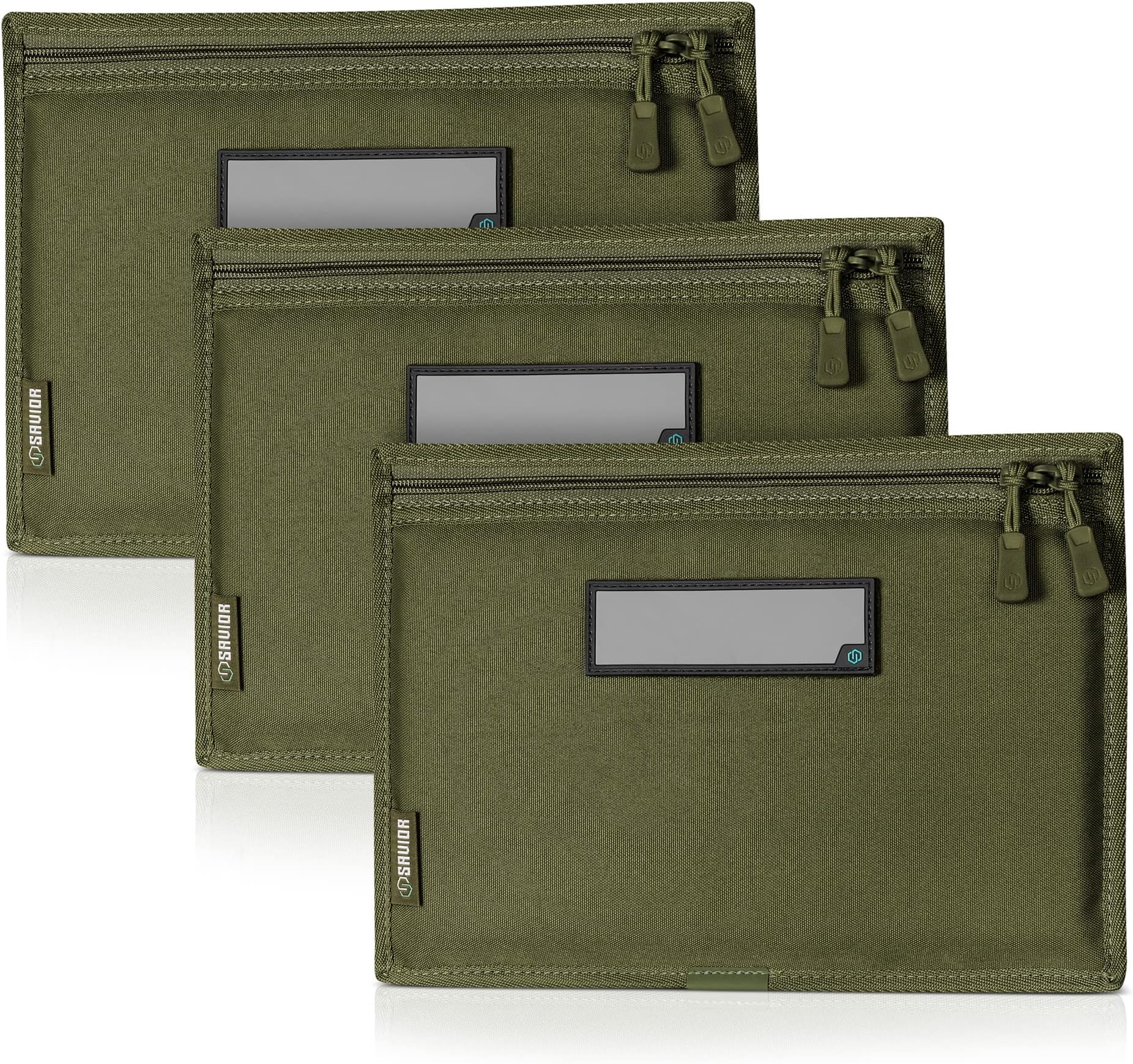 Savior Equipment 600D Tactical Pistol Sleeve Handgun Firearm Bag Soft Case with Reflective Patch For Specialist Series Range Bag, Lockable Zippers, 3-Pack