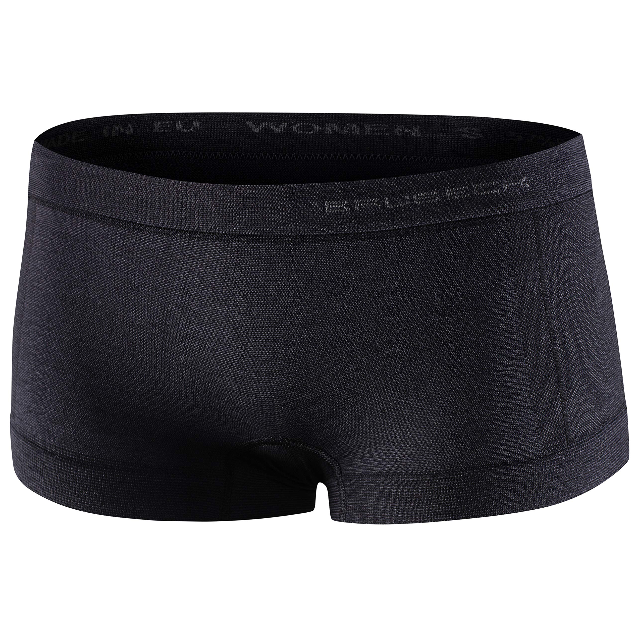 Brubeck Women's Black Merino Wool Boxer Shorts Boxers Breathable Anti Chafing Underwear Shorts.
