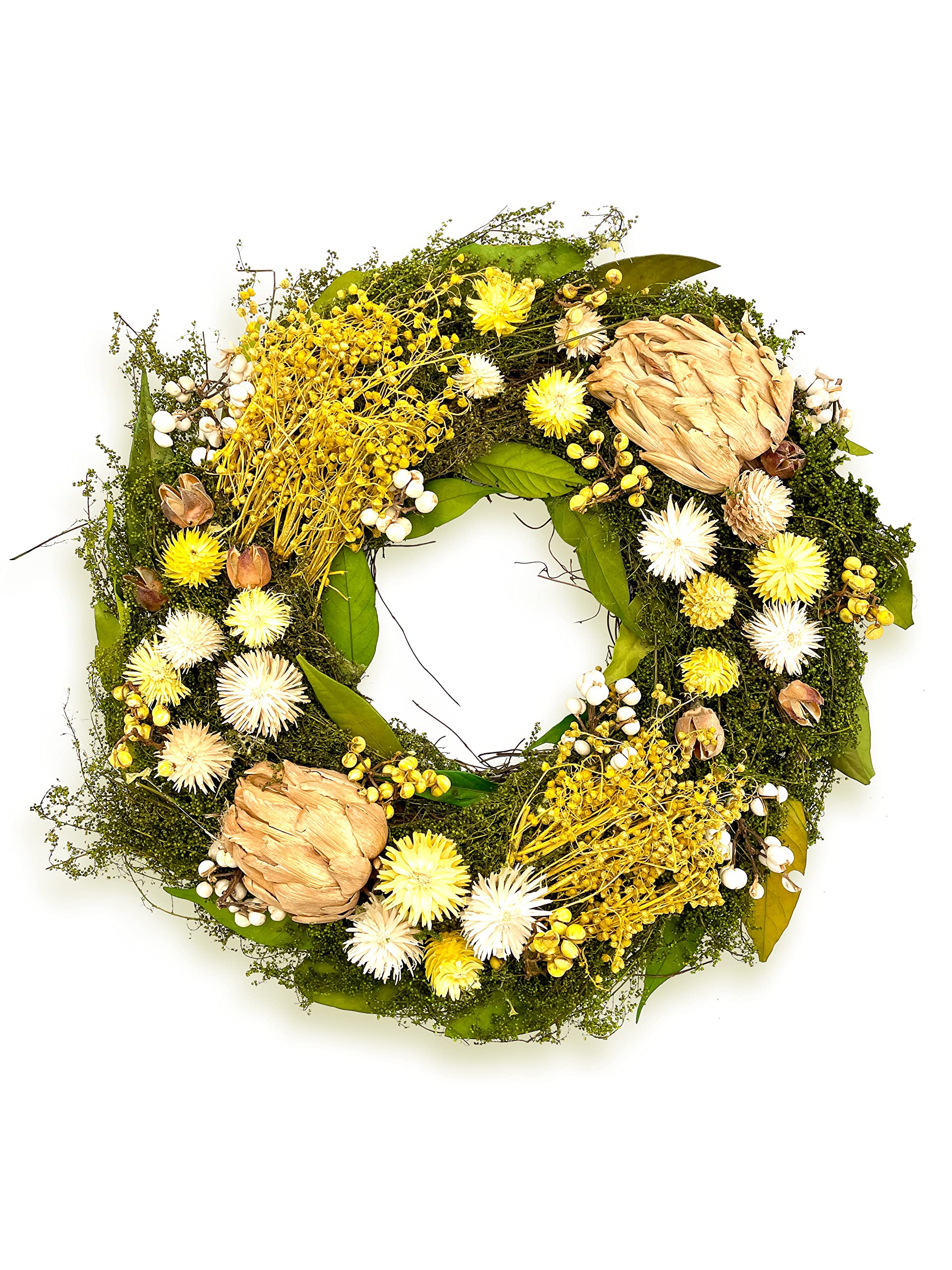Amazon.co.jp: ［ 2026年 mamawreath ］ナチュラルリース ミモザ風