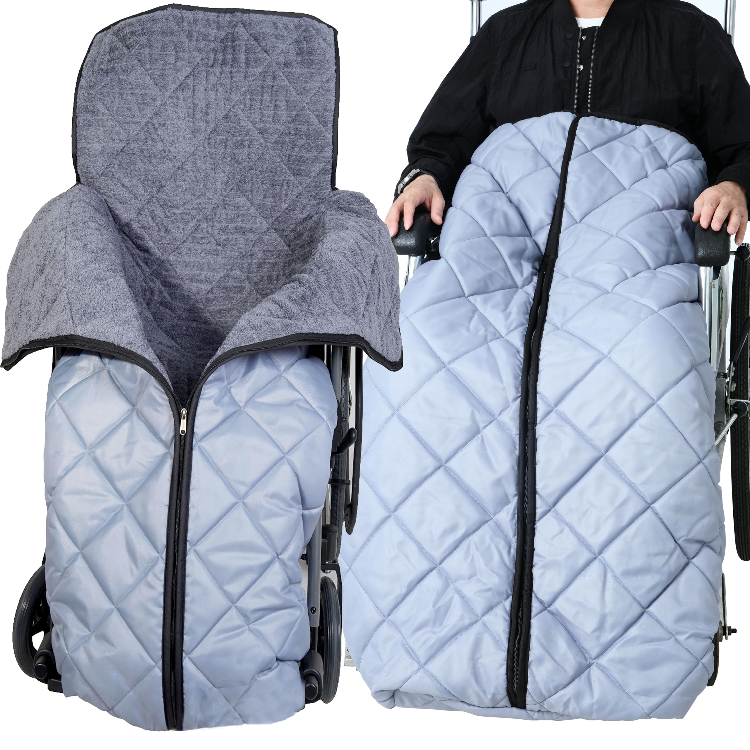 Saco de pies para silla de ruedas, 143 cm, tamaño grande, para silla de ruedas, manta para usuarios de sillas de ruedas, para adultos, saco de invierno para silla de ruedas, saco de invierno